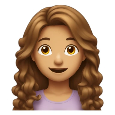 girl with brown long hair rejoices sticker