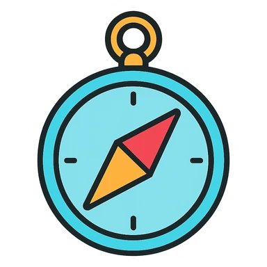 compass, lineal color outlined icon style, clean and professional sticker