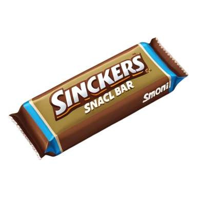 Draw a Snickers bar in its classic brown wrapper with bold logo. sticker