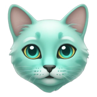 Turquoise cat love sticker