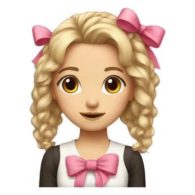 a cute girl with a bow sticker