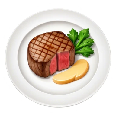 Filet mignon on a white plate  sticker