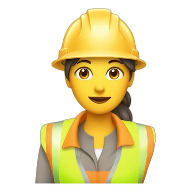 Woman in hard hat with clipboard sticker