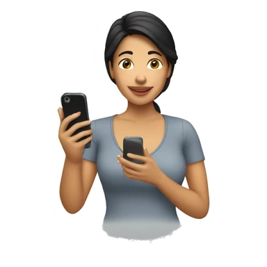 hispanic woman recording with phone camera sticker