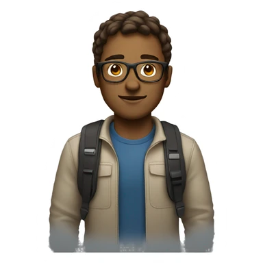 tech guy with transparent glasses and brown hair sticker