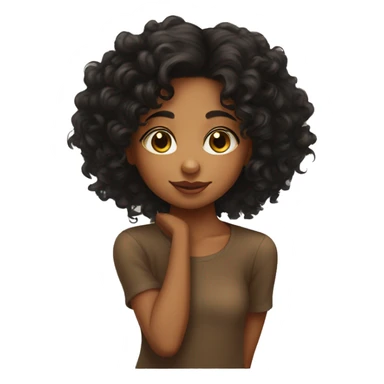 Brown Girl kisses black curly hair girl sticker