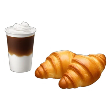 croissant and iced americano sticker