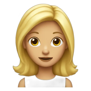 Blond girl at the MacBook  sticker