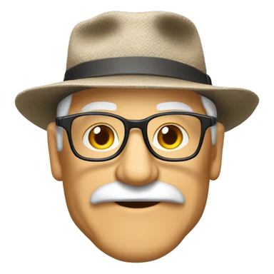 Mann, 67 Jahre, Vollbart, grau, Runde Brille, Halbglatze, Strohhut, Mayer, Panamahut sticker