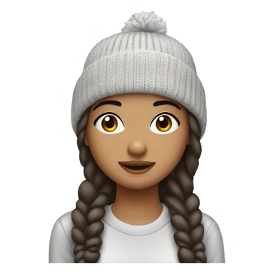 Brunette girl  with beanie and eyebrow piercing ￼ sticker