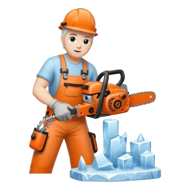 Sculptor with chainsaw,Ice Sculptors sticker