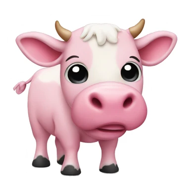 A cute little pink cow sticker