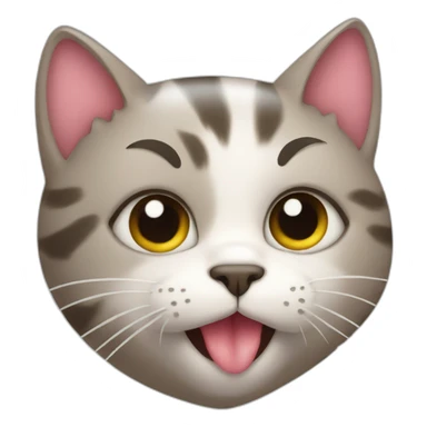 cat biting heart blushing sticker