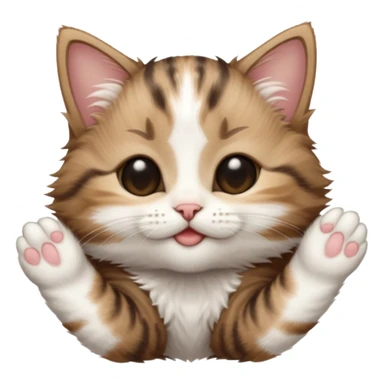 dark brown tabby and white kitten upside down with eyes closed sticker