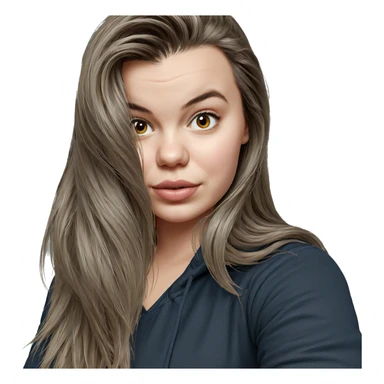 realistic portrait of girl sticker