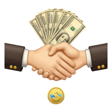 Handshake + money icon sticker