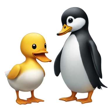 Duck and penguin  sticker