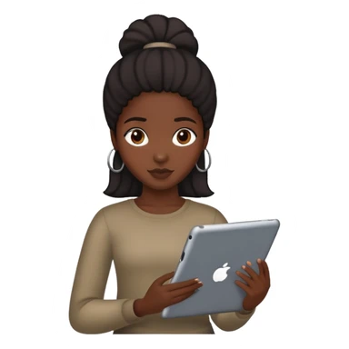 Black girl with i pad sticker