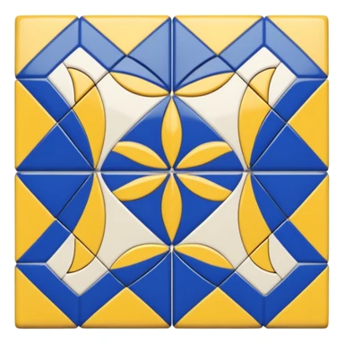 blue and yellow patterned tiles sticker