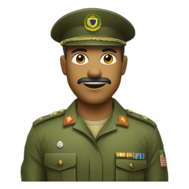 crie um emoji de um militar do exercito brasileiro irritado sticker