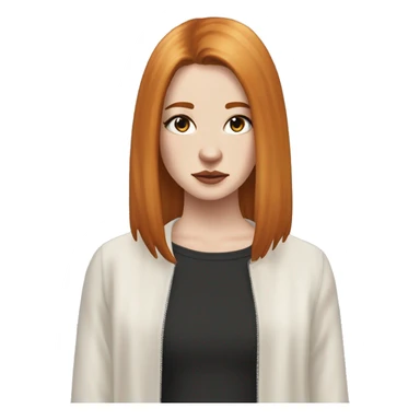 White fair skin, woman, feminine, straight hair in a wolf haircut, ginger coloured hair, grundge aesthetic, beautiful face, British, stylist, aesthetic sticker