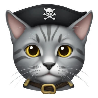 pirate gray cat sticker