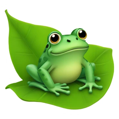frog sit on leaf sticker
