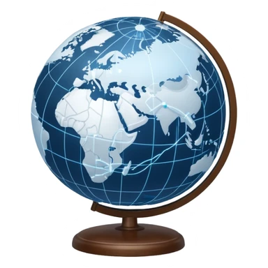 white world globe with digital network connections sticker