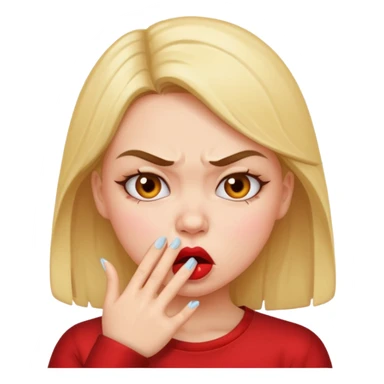angry girl sending kisses sticker