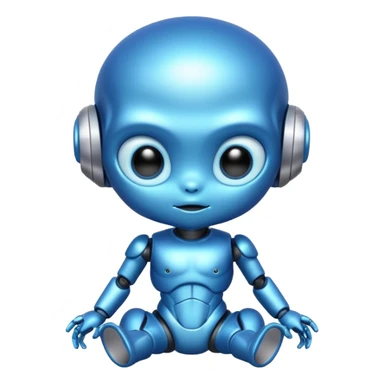 Alien robot baby sticker