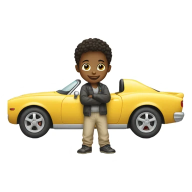 Little boy playing with cars  sticker