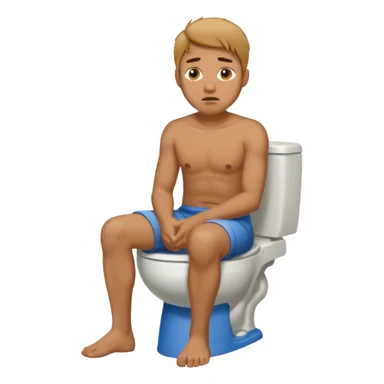 A man having diarrhea on the toilet sticker
