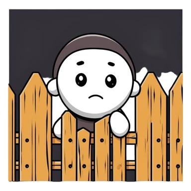 A thinking face next to an old fence, representing Chesterton's Fence principle sticker