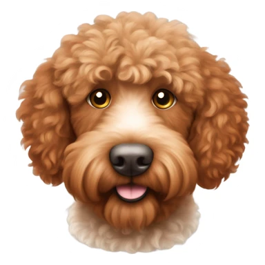 Red labradoodle with more fluff and small white fur under chin  sticker