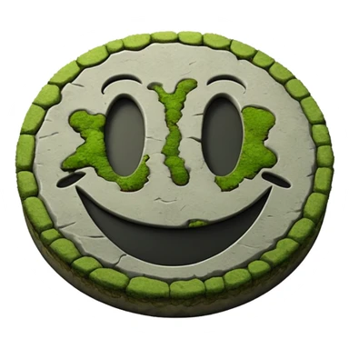 cartoon stepping stone with a smiley face sticker