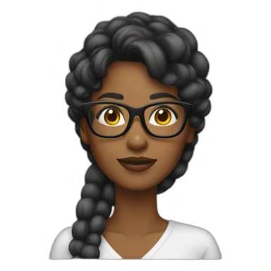 Mujer negra hermosa con lentes  sticker