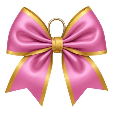Pink and gold cheer bow sticker