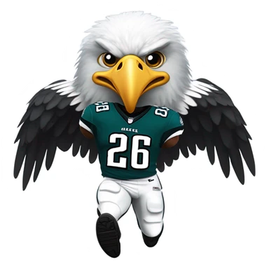 Philadelphia Eagles running back Saquon Barkley number 26 with bald eagle wings sticker