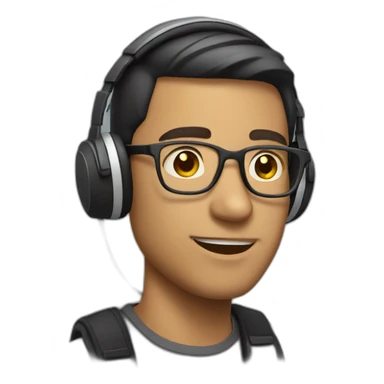 guy with headphones sticker