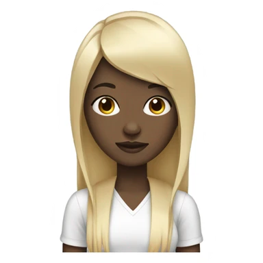 Black girl with black straight hair with bangs sticker