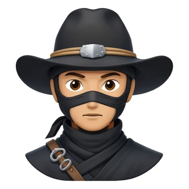 Ninja wearing a cowboy hat sticker