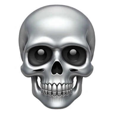 silver chrome scull sticker