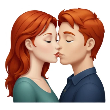 kissing a red head sticker