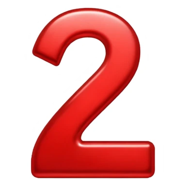 Red number "2" sticker