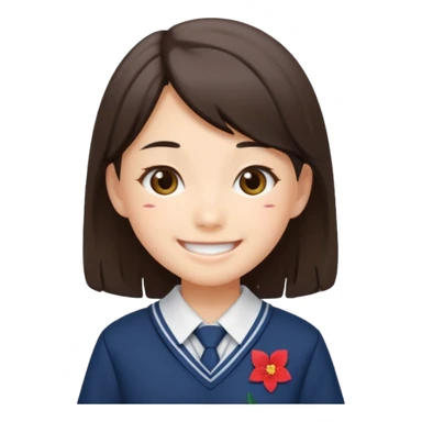 japanese student girl, school uniform sticker