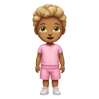 tan baby in pink clothes sticker