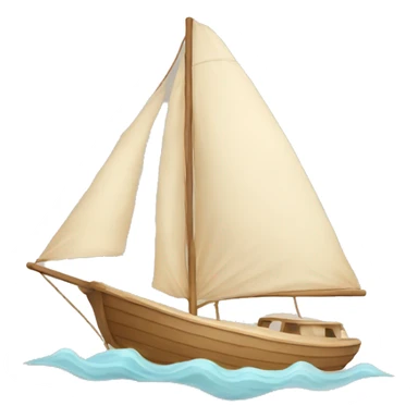 Beige aesthetic sailing boat sticker