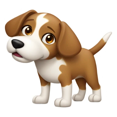 Un perro tamaño pequeño, con un pelaje de color marrón claro y textura. Sus orejas están levantadas pero ligeramente inclinadas hacia los lados. Tiene ojos oscuros, expresivos y brillantes, y su lengua está fuera sticker