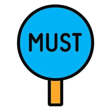 the road sign with the word must sticker