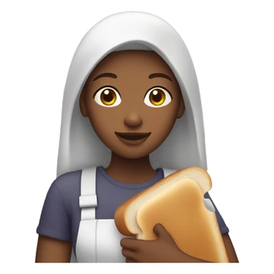 Girl holding sandwich  sticker